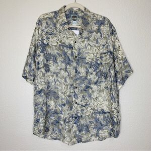 NWT Uomo by Nak 100% Silk Men’s Short Sleeves Button Down Shirt, Sz Large